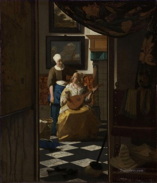 Johannes Vermeer Painting - La carta de amor barroca de Johannes Vermeer